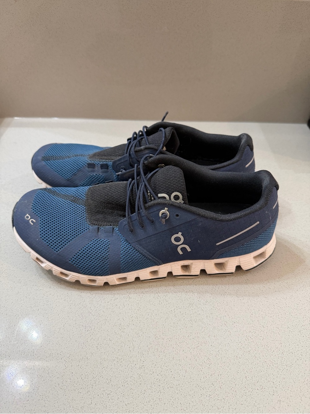 On Running Men’s Cloudrunner Athletic Shoes - Blue with White Sole